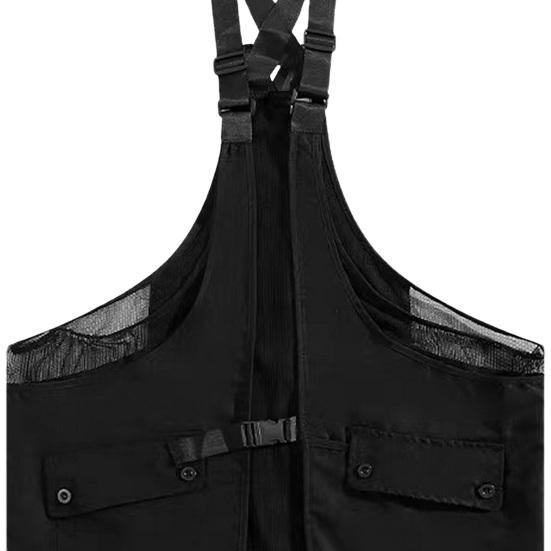 Летний жилет унисекс с регулируемыми лямками, дизайн с несколькими большими карманами, нагрудная сумка в стиле хип-хоп, большая вместительная сумка для хранения, жилет, нагрудная сумка, уличная одежда