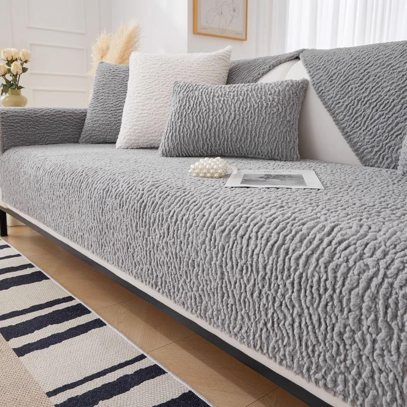 Подушка для дивана из овечьего пуха Универсальная система исцеления Кожаный чехол для дивана Нескользящая подушка Задняя крышка Тканевое полотенце.