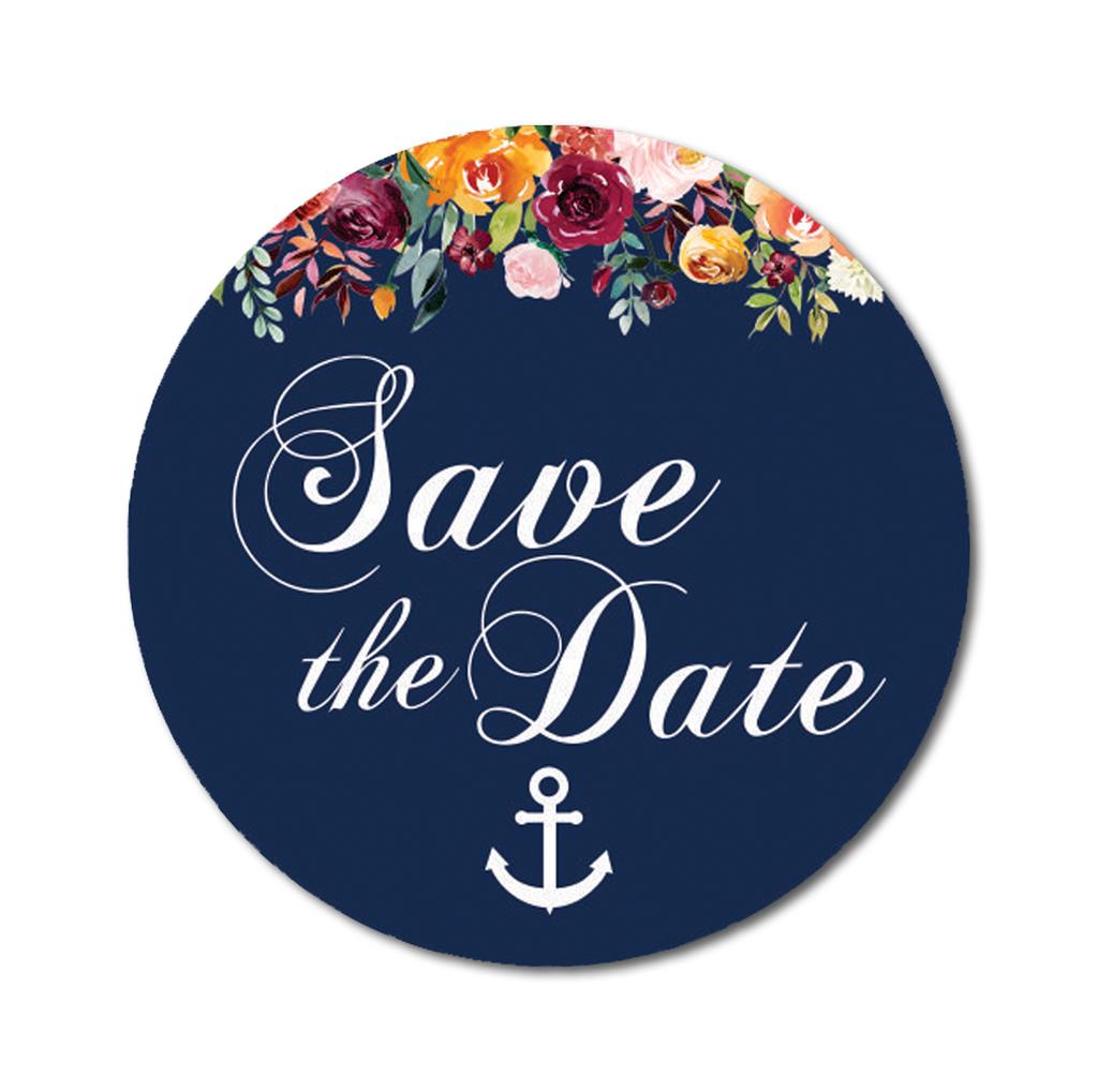 Darling Souvenir 45 шт. черные круглые цветочные и якорные наклейки для сохранения даты DIY конверт уплотнения-1.6