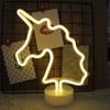 USB светодиодный неоновый светильник, праздничный фламинго, ночник, рождественская вечеринка, свадебное украшение, ночник, подарок для дома, неоновый свет в виде сердца единорога
