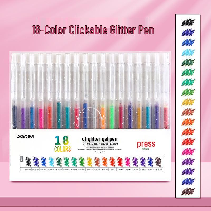 Luminous Glitter Gel Pen - Color-Changing Crystal Sand Effect for Journaling & Drawing.