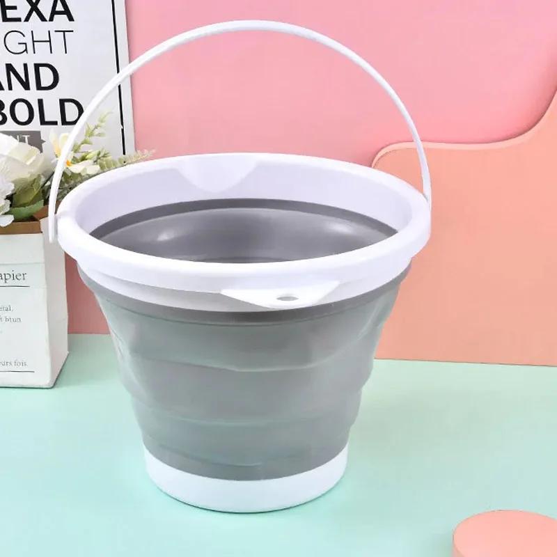Practical Collapsible Bucket Plastic Home Car Wash Portable Small Bath Art Storage Water Station Wagon Fishing Outdoors