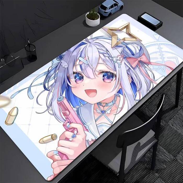 Kawaii Mouse Pad PC Pink Bow Amane Kanata Extended Keyboard Pad Laptop Hololive Anime Girl Desk Mouse Mat Gaming Cute Mousepad