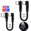 0.25m/0.5m Short Data Cable 90 Degree Elbow USB A/USB C To Type C Fast Charging Cable For Iphone 15 16 Xiaomi Samsung