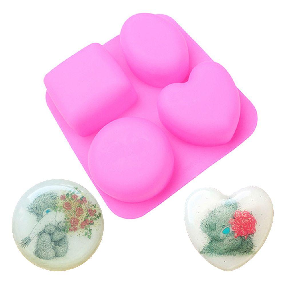 Oval Heart Square Shape DIY Craft Soaps Supplies Silicone Soap Mold Cake Mould Pudding Candy Mold