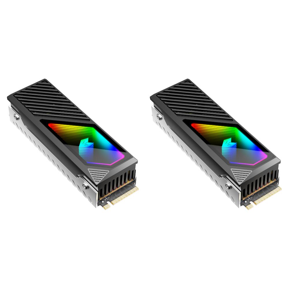 Радиатор для M.2 2280 SSD Радиатор из алюминиевого сплава для SSD 5 В 3-контактный ARGB Встроенный охлаждающий вентилятор Радиатор для жесткого диска Радиатор для M.2