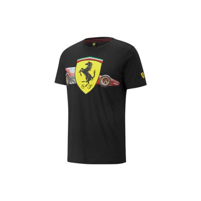 Футболка с коротким рукавом с логотипом Ferrari Racing Series Мужские топы Черная 535851-01