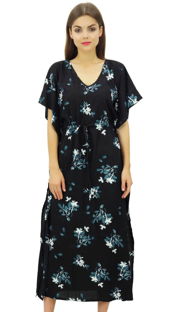 Bimba Женское кимоно-кафтан с цветочным принтом, длинное вечернее платье-кафтан