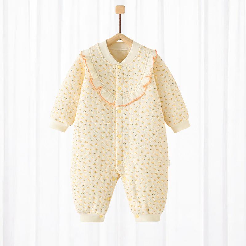 Baby Jumpsuit: Quilted, Warm Cotton Suit for Newborns (Spring, Autumn, Winter)