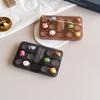 Dark Colored Multi Pair Contact Lens Case Diy Six Pairs Storage Box With 6 Double Containers Bottle Tweezers Travel Organizer