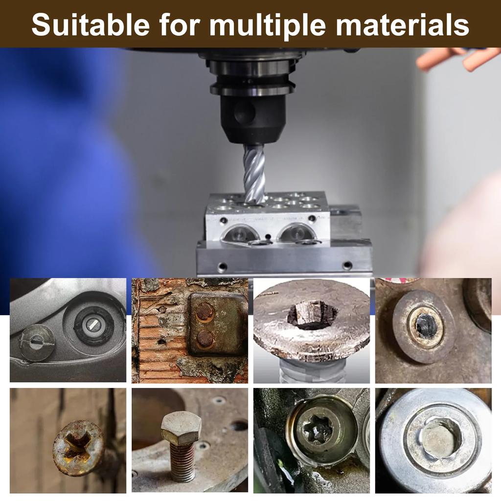 20/10 шт. Набор экстракторов поврежденных винтов разных размеров Металлический экстрактор болтов с шестигранной головкой Инструмент для извлечения сломанных винтов и гаек Сверло для шпилек