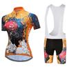 Summer Short Riding Bicycle Cycling Clothing Set Women Sport Jerseys Suits White Bib Pants
