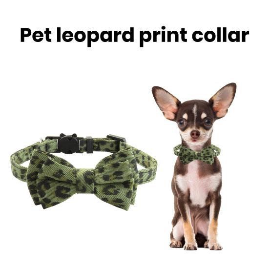 Ошейник для домашних животных с леопардовым принтом и колокольчиком, легкая ткань, цепочка на шею кошки, масштабируемый ожерелье для домашних животных