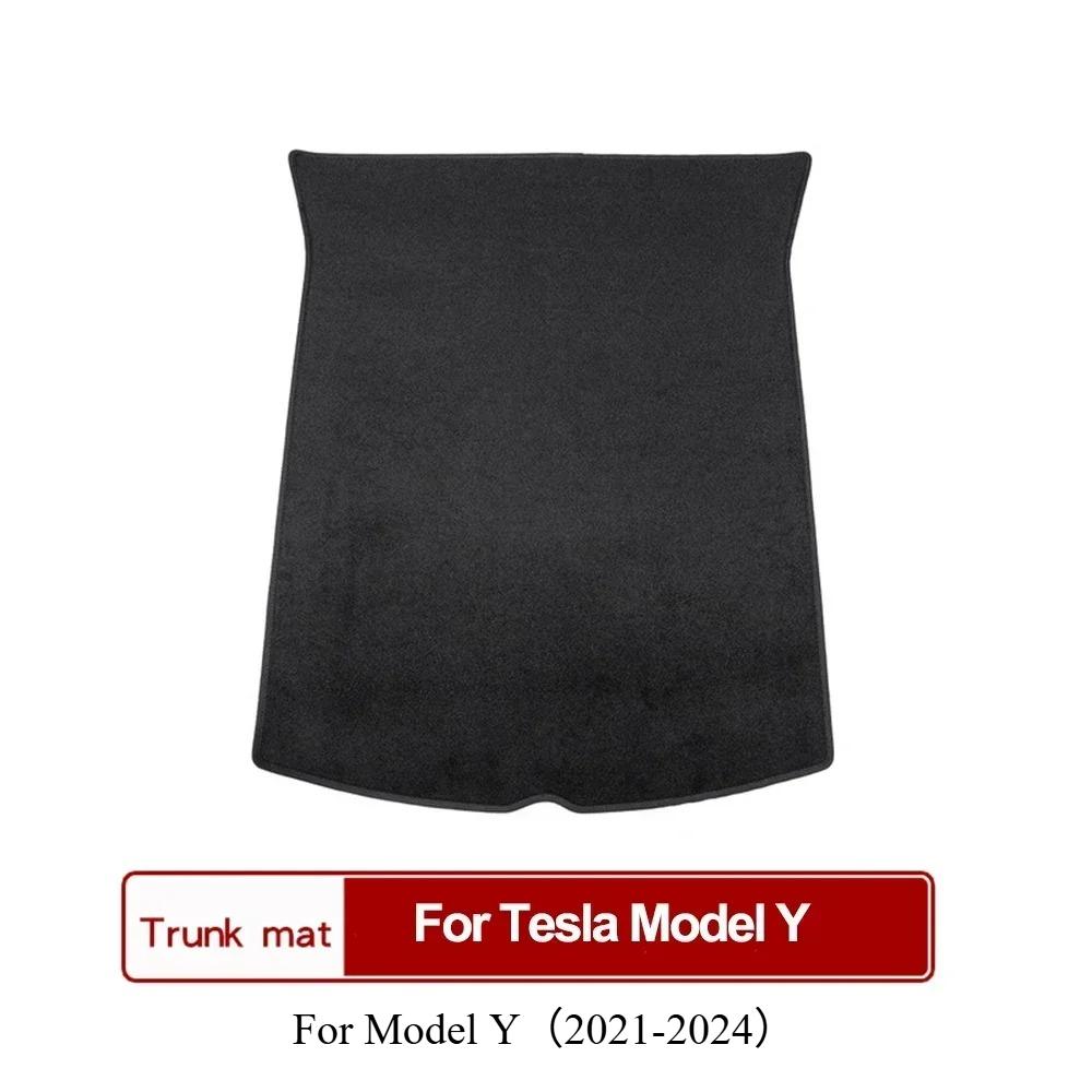 Trunk Mat for Tesla Model3 3+ Model Y Flocking Fabric Pad Front Rear Trunk Cargo Tray Storage Box Mats Flannel Cushion 2017-2024