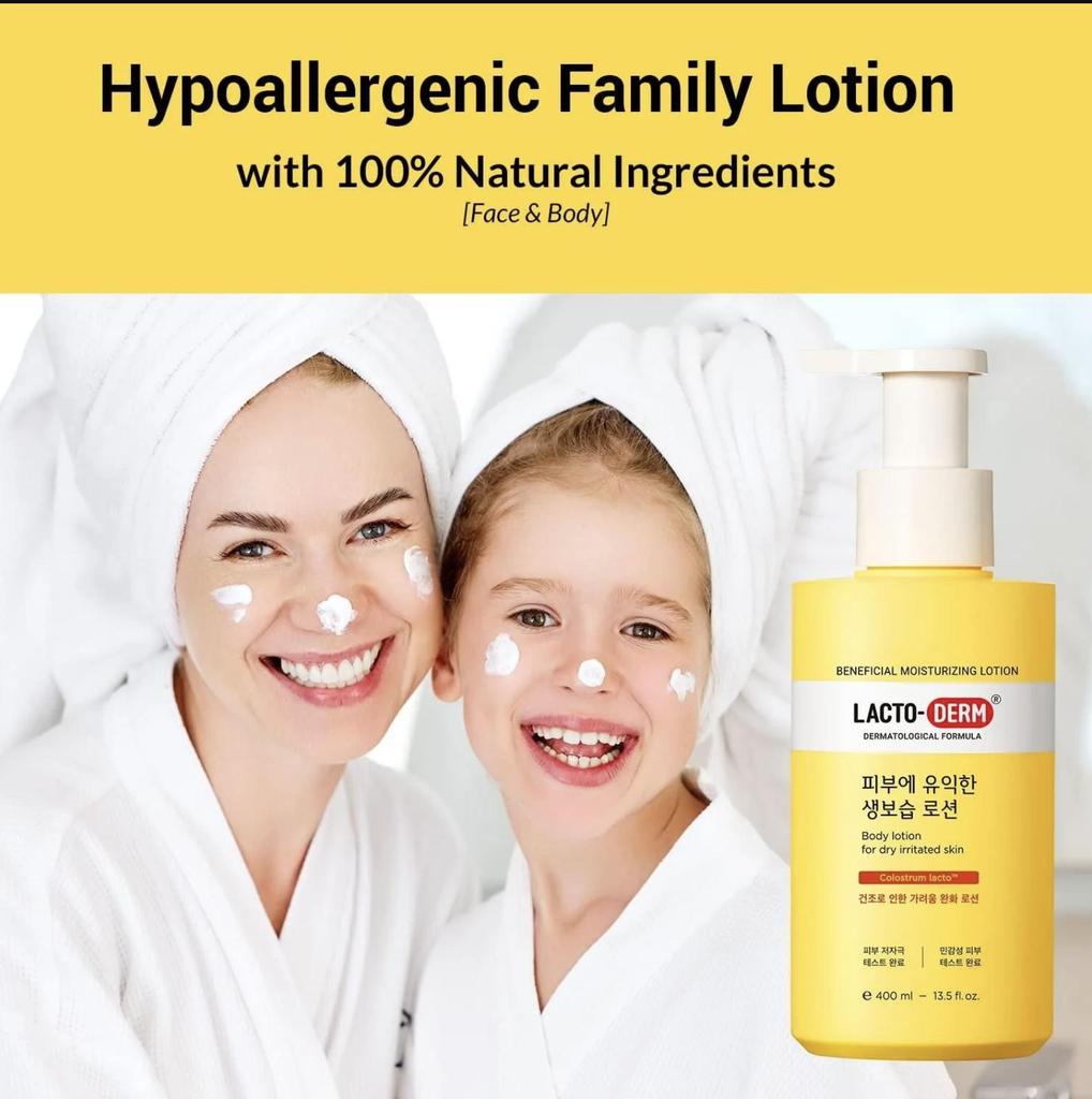 Lacto-Derm Beneficial Skin Moisturizing Face and Body Lotion – Deep Hydration & Barrier Protection (400ml)