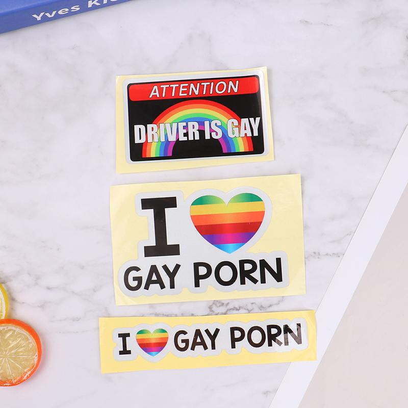 1 шт. креативные автомобильные наклейки «Я люблю гей-порно» автомобильные наклейки светоотражающие индивидуальные автомобильные наклейки гей-водостойкие забавные