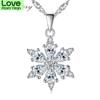 925 Sterling Silver Jewelry Aaa Zircon Snowflake Pendant Neckace For Women Gift Chain Choker Collares S -N134