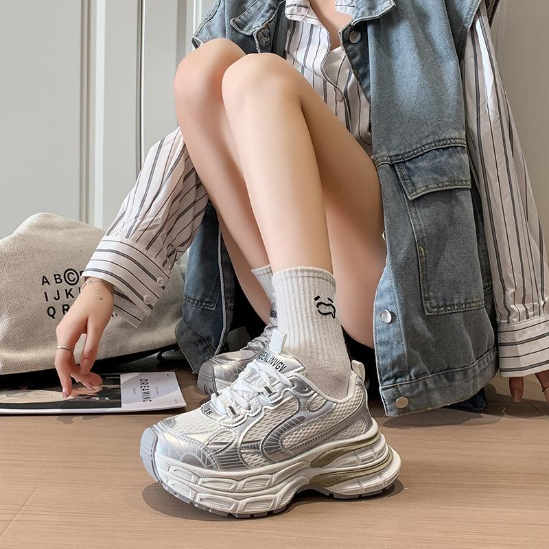 Ins Korean Version of the New Dad Shoes for Women 2025 Autumn Student Sports Running Shoes Casual Platform Heightening Shoes BL01
