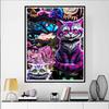 Disney 5D DIY Diamond Painting Alice in Wonderland Cheshire Cat Group Illustration Embroidered Mosaic Cross Stitch Home Decor Gifts Crafts