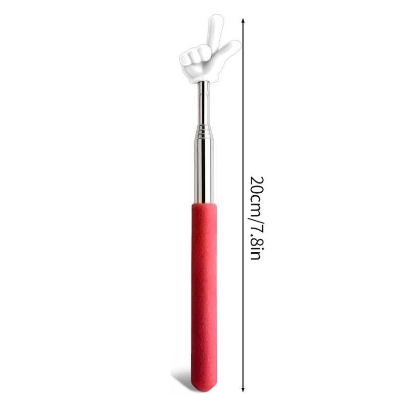 Stainless Finger Pointer Retractable Blackboard Pointer for Teacher Teaching Tool Handheld Reading Stick Stainless Pointer Stick