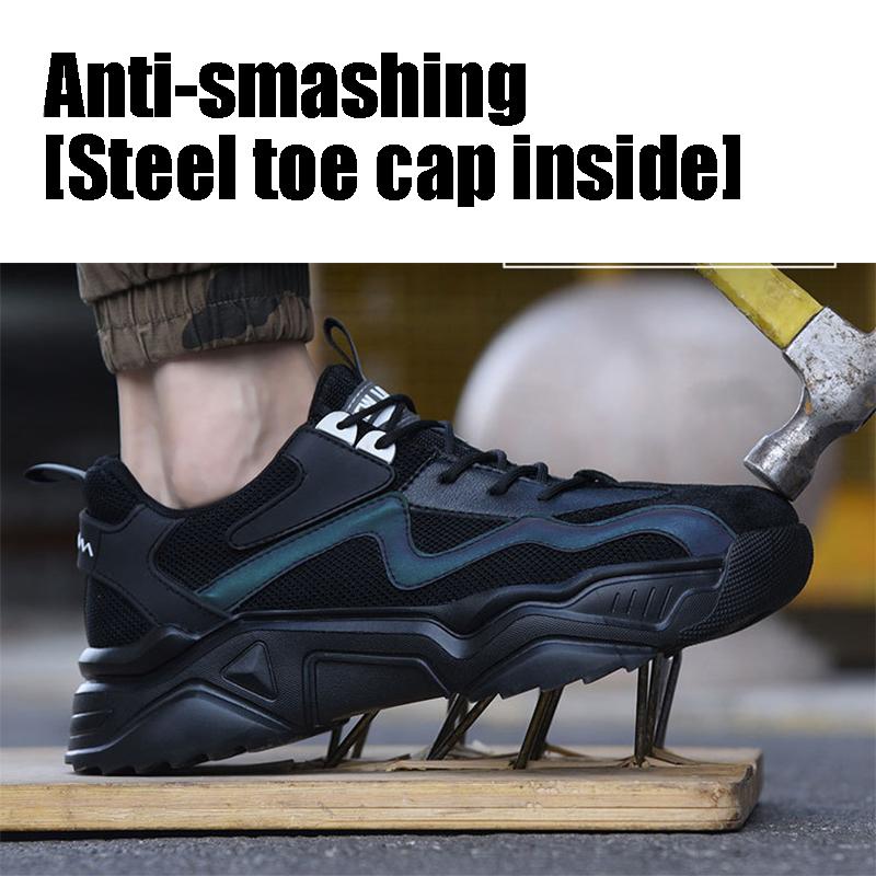Легкая обувь по страхованию труда, мужская рабочая обувь с защитой от разбивания и пирсинга, дышащая, противоскользящая, износостойкая изоляционная защитная обувь на четыре сезона