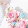 Brooch Pin Flower Shape Faux Pearls Decor Enamel Pin Fine Craftsmanship Collar Coat Badge Clothing Decoration