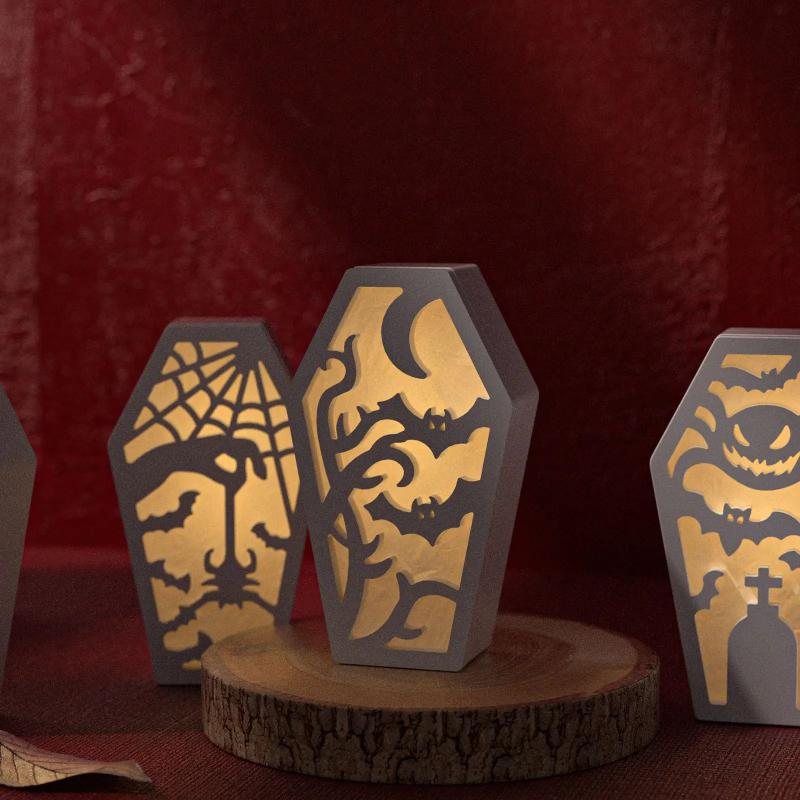 Halloween Hollow Ghost Pumpkin Spider Bat Silicone Mold Candlestick Holder DIY Epoxy Resin Gypsum Aromatherapy Mold Home Decor