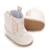 Fashionable and popular Rubber baby shoes Western denim midsole boots autumn and winter warm and anti slip casual walking shoes