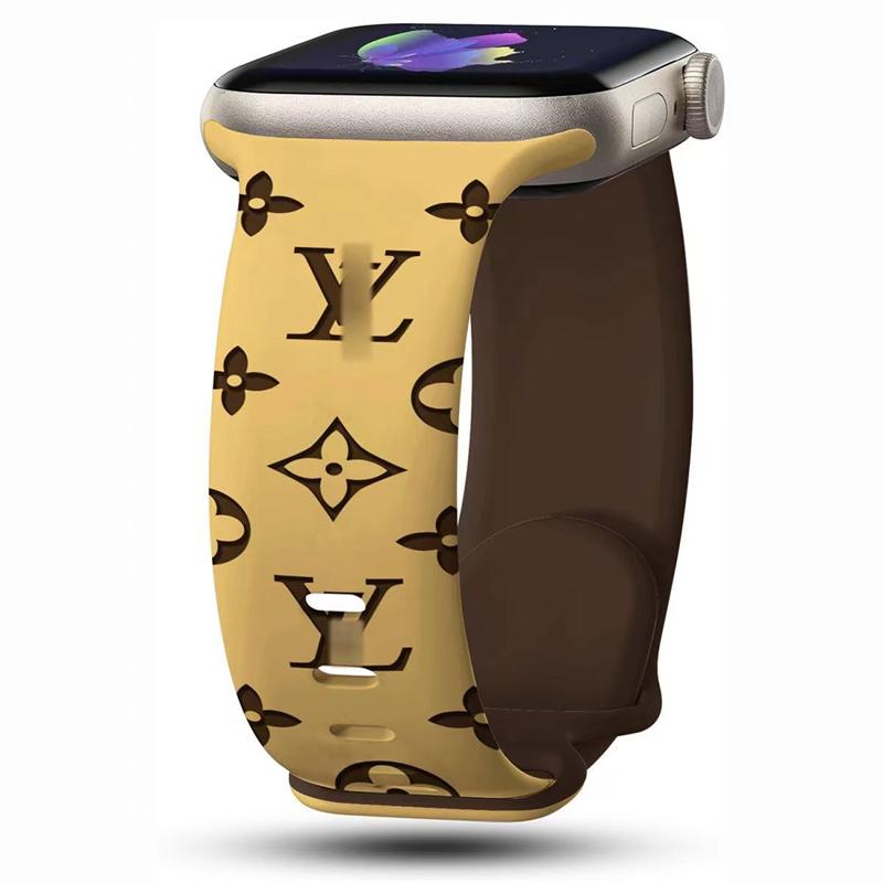 Floral Engraved Strap For Apple Watch Band 46mm 49mm 45mm 44mm 42mm 41mm 40mm 38mm Silicone Sport Bracelet iWatch Series 10 SE 9 8 7 6 Ultra 2