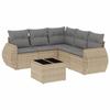 VidaXL Salon de Jardin avec Coussins 6 pcs, Canapés de Terrasse, Ensemble de Meubles de Patio, Mobilier d'Extérieur, Beige 3253696