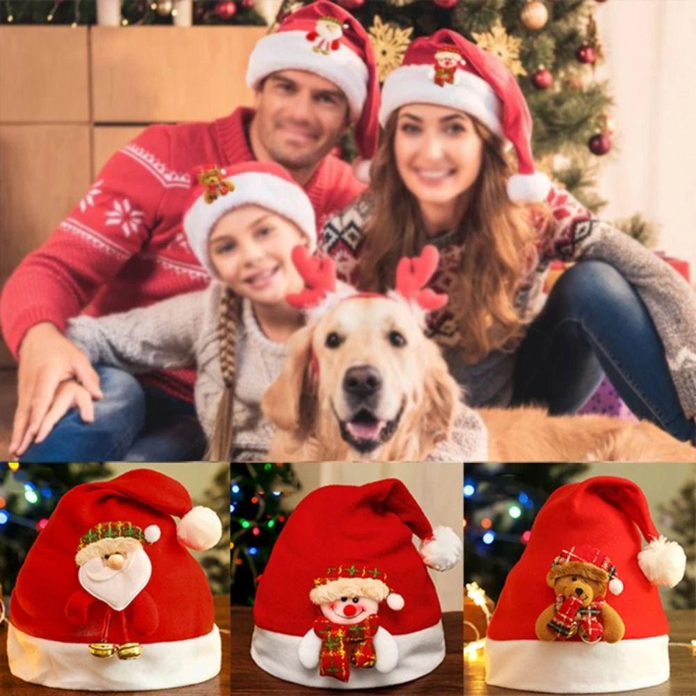 Elk Kids Xmas Arts Hats Santa Claus Santa Snowman Hat Cartoon DIY Christmas Hat Toy Party