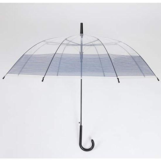 Vinyl umbrella 60cm8 ribs border print stylish ladies men one-touch LIEBEN-0647