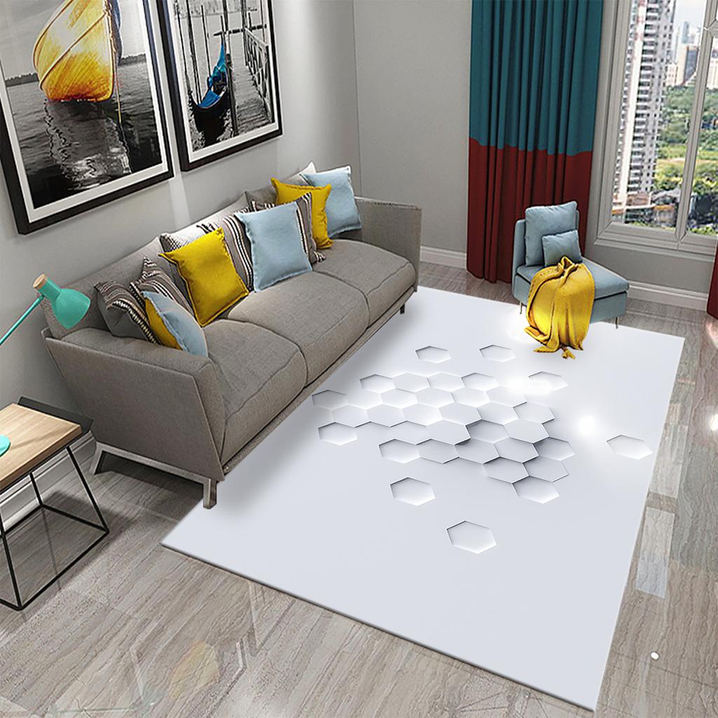 Черный 3D сотовый ковер с абстрактным геометрическим ковриком для мужчин-подростков, художественные коврики с пространственной геометрией, декор для спальни, гостиной, напольный коврик