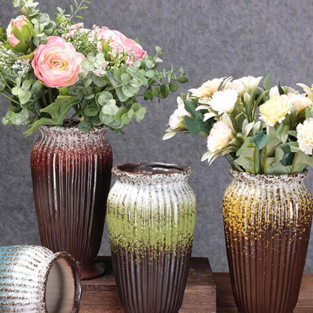 Европейская минималистичная керамическая напольная ваза для гостиной - Икебана и сухоцветы