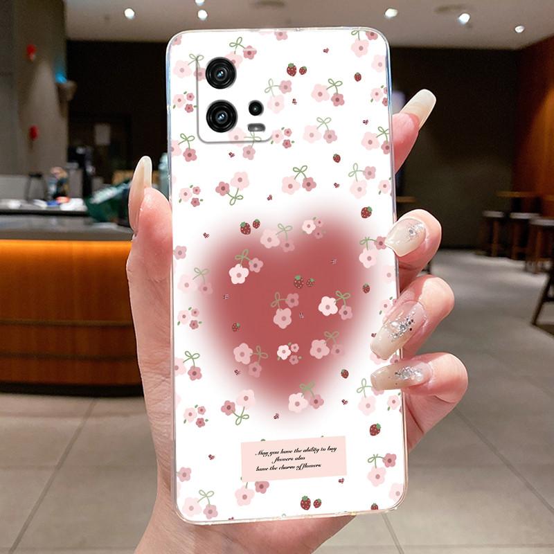 For Cover Motorola Moto G72 Case G 72 Flower design Clear Soft Silicone Back Funda Bumper For Moto G72 MotoG72 Phone Cases Coque