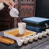 High-grade Suet Jade Porcelain Kung Fu Travel Tea Set Tea Art Teaching Set Business Company Merchandise Festival Gifts