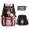 3Pcs/set Cute Printed Backpack with Shoulder Bag Pencil Case Schoolbag Teenager Student Boy Girl Large Capacity Bookbag