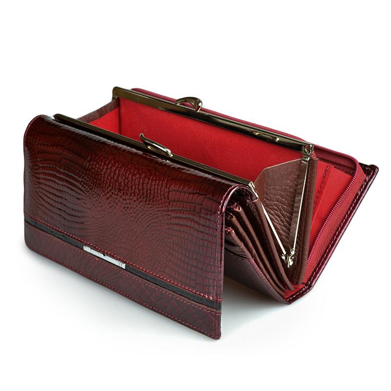 Женский кошелек из натуральной кожи, дизайн женской сумки из лакированной кожи, роскошная сумка, кошелек из воловьей кожи с крокодиловым узором