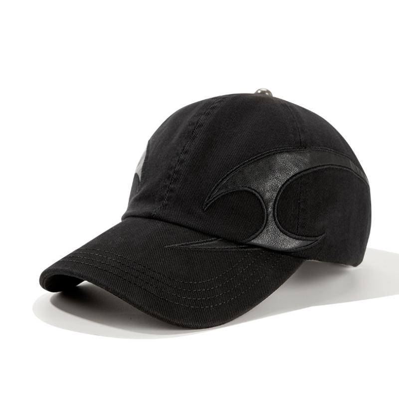 Street Trendy Brand Big Head Circumference Baseball Cap Contrasting Color Flame Splicing Washed Embroidery Hip Hop Sunshade Cap