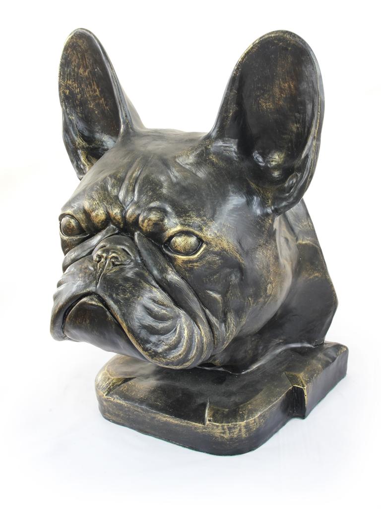 Buldog Francuski - Popiersie Psa, Duża Głowa Psa Do Ogrodu, Unikatowa Ozdoba Salonu Marki Art-Dog