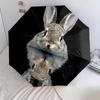 Узор "Черный кролик", автоматический складной зонт, портативный и складная конструкция, 8 спиц, рождественский или день рождения подарок.