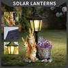 Garden Statue Landscape Lamp with Solar Lights Stylish Decor Easy Use Ornament Crafts Resin