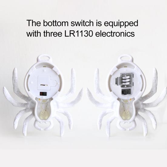 Halloween Light-up Spider Figurine Realistic Plastic Spider Animal Figure with LED Light