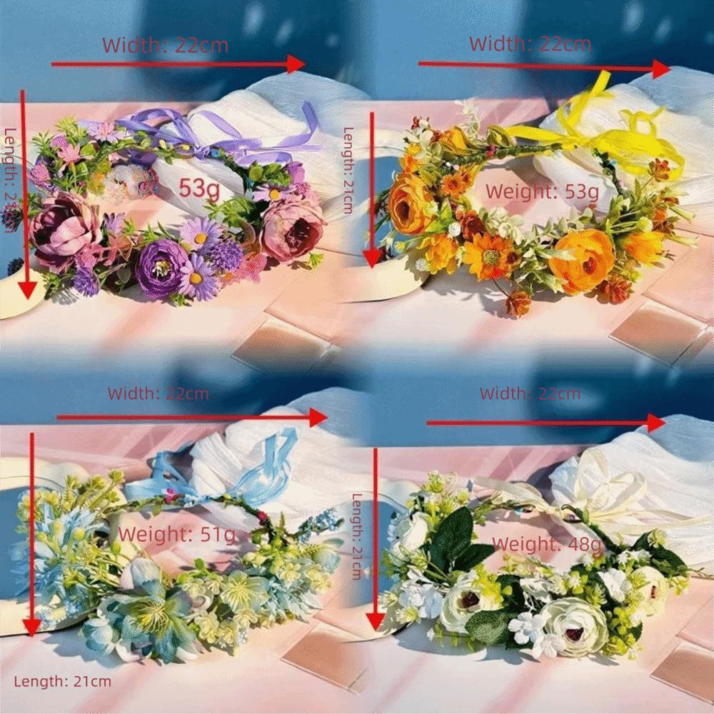 Flower Flower Wreath Adjustable Ribbon Garland Headpiece Hair Accessories Photoshoots Props