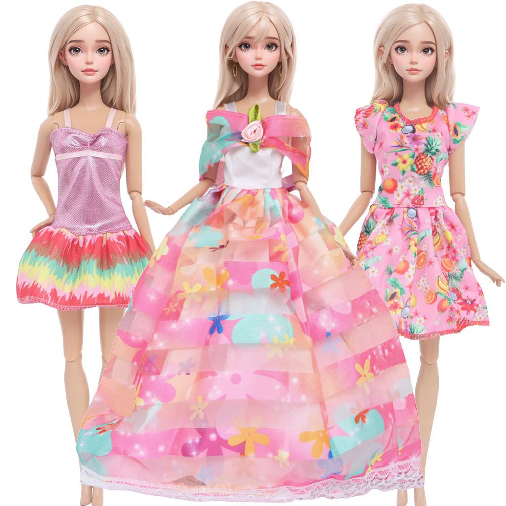 3 шт./компл. Модная одежда и аксессуары для куклы 30 см 11,5'' Кукла принцесса Девочка Блестящее розовое белое фиолетовое платье Наряд Детская игрушка Подарок