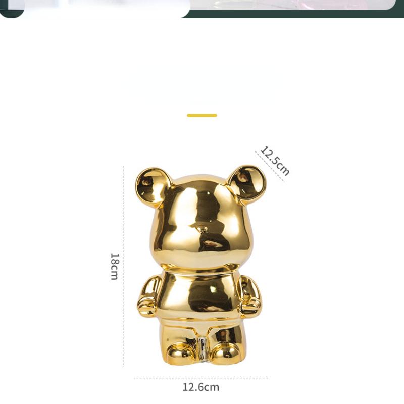 Творческий Tide Play Жестокий медведь животное Керамические фигурки мультфильм Простая копилка Прилавок Настольное украшение Статуя Скульптура