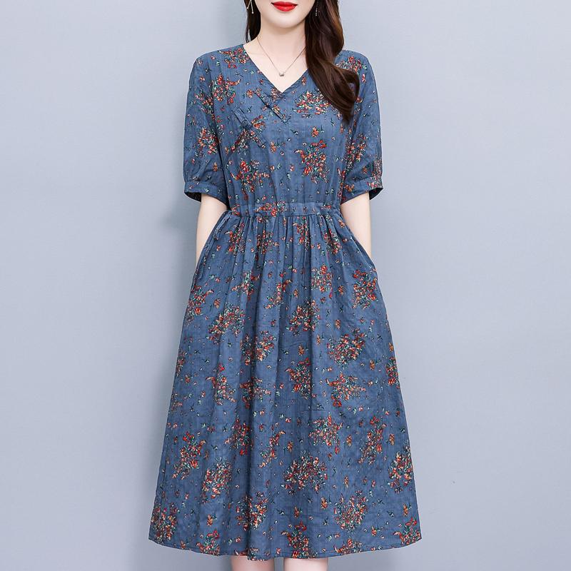 Модные летние платья для женщин больших размеров, повседневное элегантное длинное платье с коротким рукавом, летняя винтажная одежда