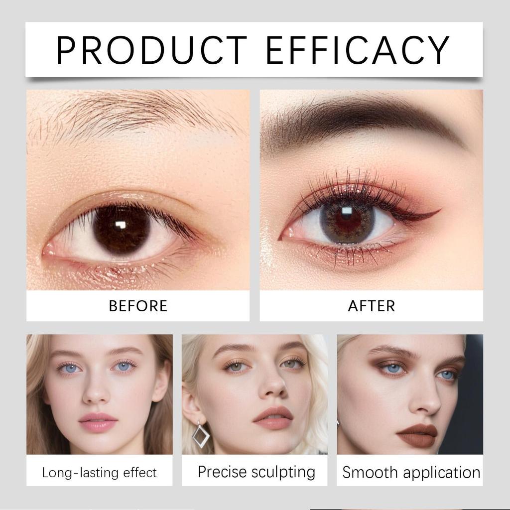 Brown double-ended eyebrow pencil with a natural, three-dimensional look.