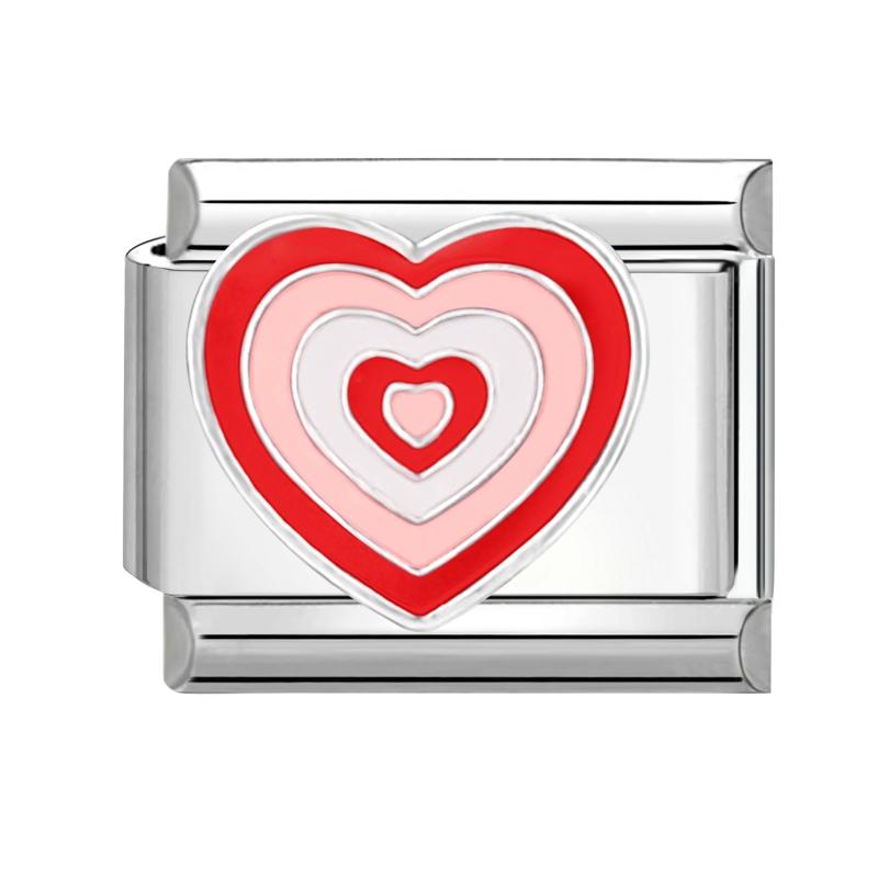 Модные цветы Глаза дьявола Сердце Бабочка Вишня Итальянские шармы из нержавеющей стали Подходят для браслета 9 мм Циркон DIY Изготовление Подарки