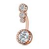 New European American Stainless Steel Zircon Belly Button Ring Jewelry